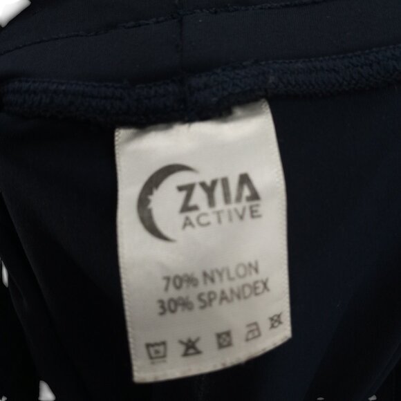 Zyia Everywhere Zipper Joggers Size M Active Blue Stretch Pockets Pants Workout - Picture 11 of 12